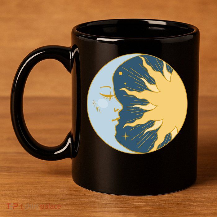 Boho Sun And Moon 11oz C Handle Ceramic Mug