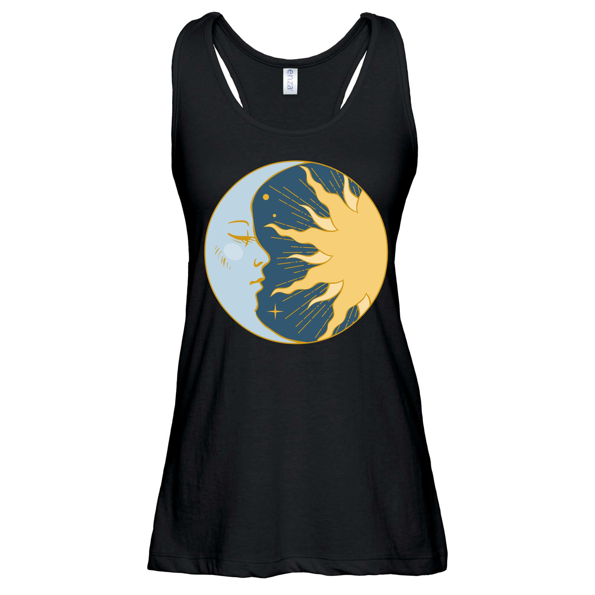 Boho Sun And Moon Ladies Essential Flowy Tank