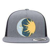 Boho Sun And Moon Flat Bill Trucker Hat