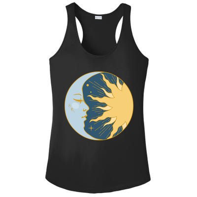 Boho Sun And Moon Ladies PosiCharge Competitor Racerback Tank