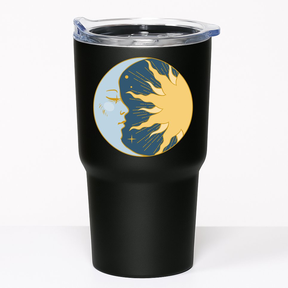Boho Sun And Moon Tumbler