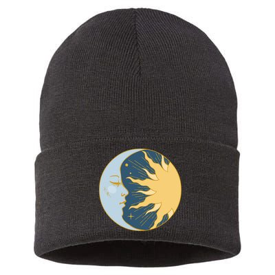 Boho Sun And Moon Sustainable Knit Beanie