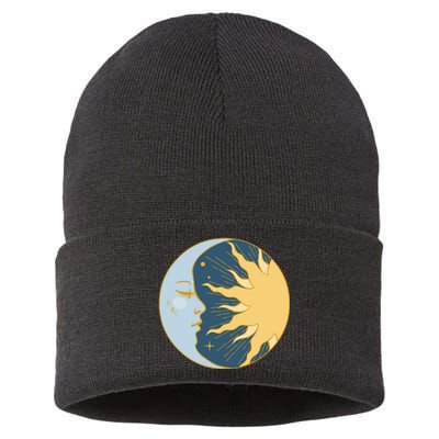 Boho Sun And Moon Sustainable Knit Beanie