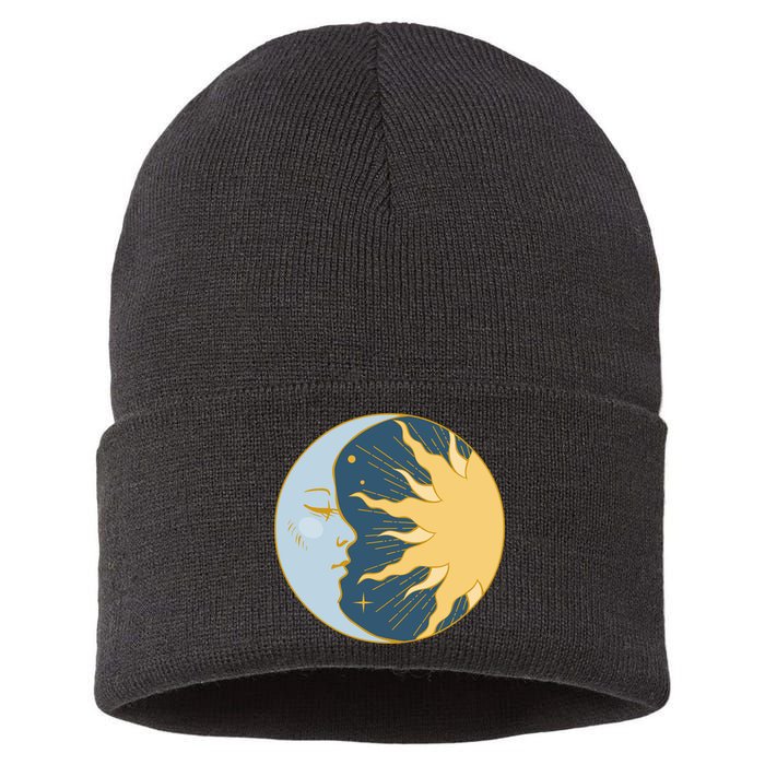 Boho Sun And Moon Sustainable Knit Beanie
