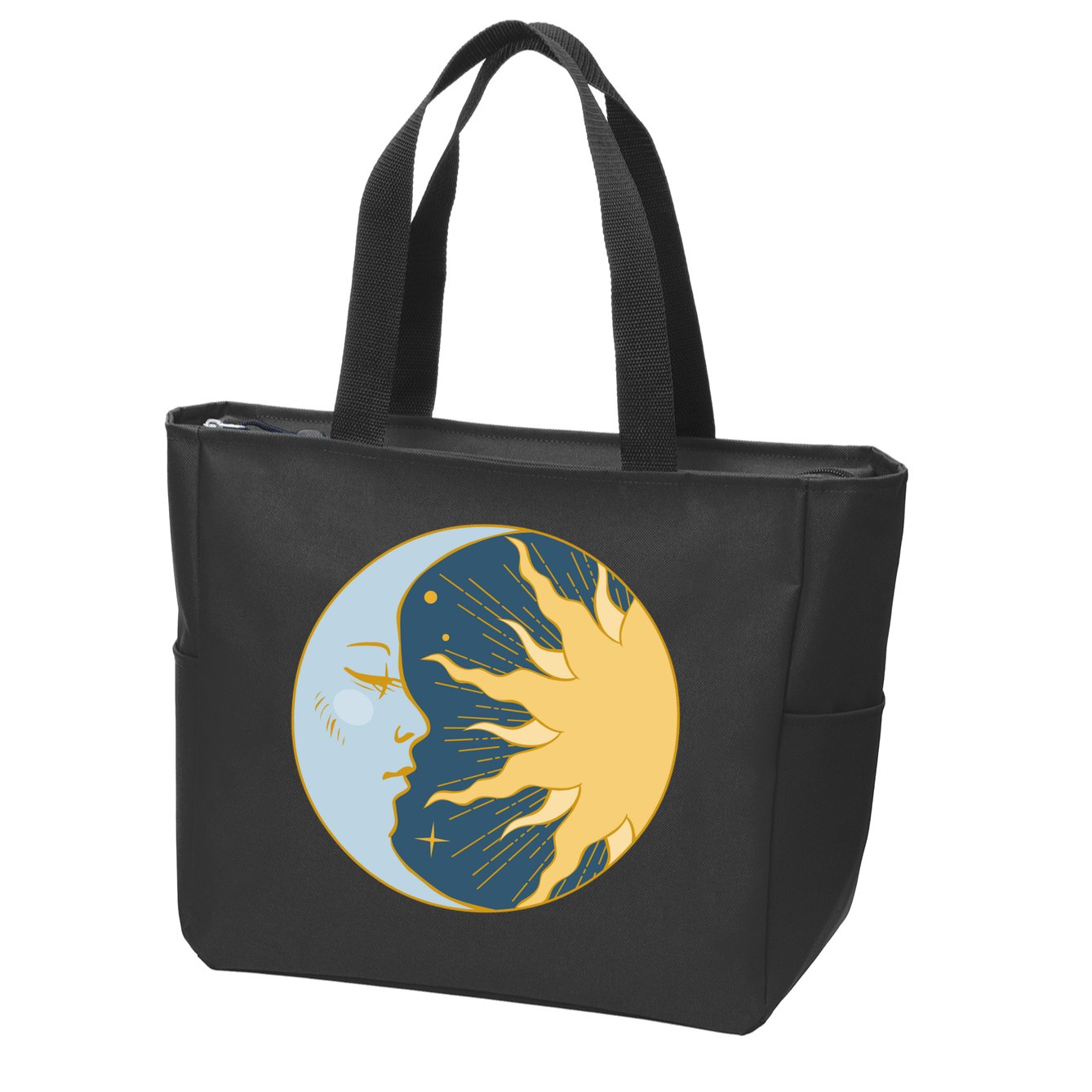 Boho Sun And Moon Zip Tote Bag