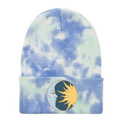 Boho Sun And Moon Tie Dye 12in Knit Beanie