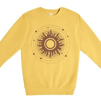 Boho Sun Illustration Premium Crewneck Sweatshirt