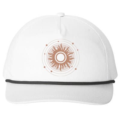 Boho Sun Illustration Snapback Five-Panel Rope Hat