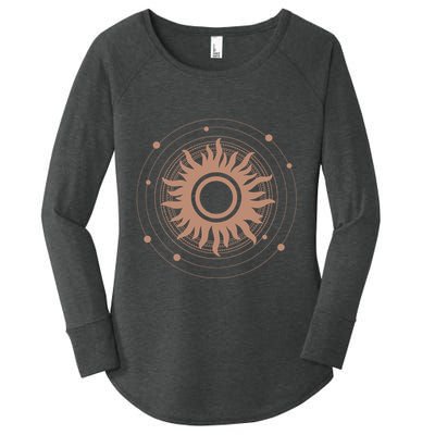 Boho Sun Illustration Women's Perfect Tri Tunic Long Sleeve Shirt
