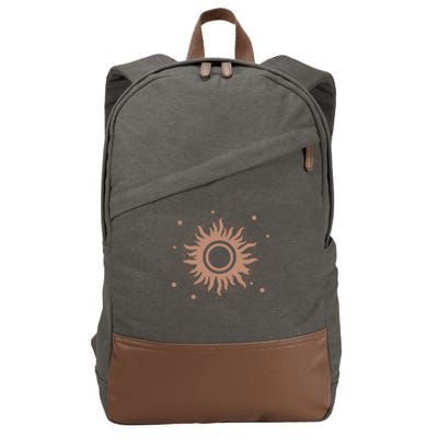 Boho Sun Illustration Cotton Canvas Backpack