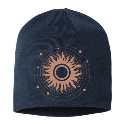 Boho Sun Illustration Sustainable Beanie