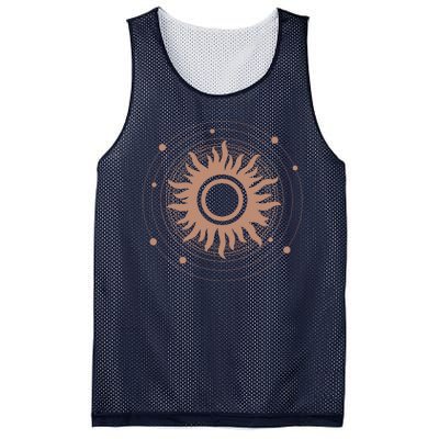 Boho Sun Illustration Mesh Reversible Basketball Jersey Tank