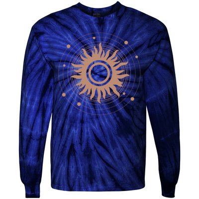 Boho Sun Illustration Tie-Dye Long Sleeve Shirt