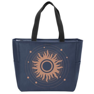 Boho Sun Illustration Zip Tote Bag