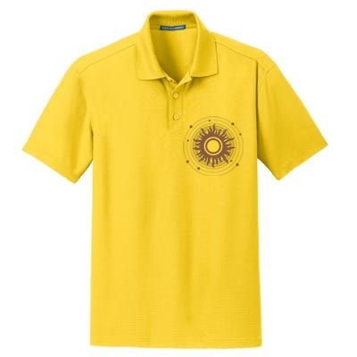 Boho Sun Illustration Dry Zone Grid Polo