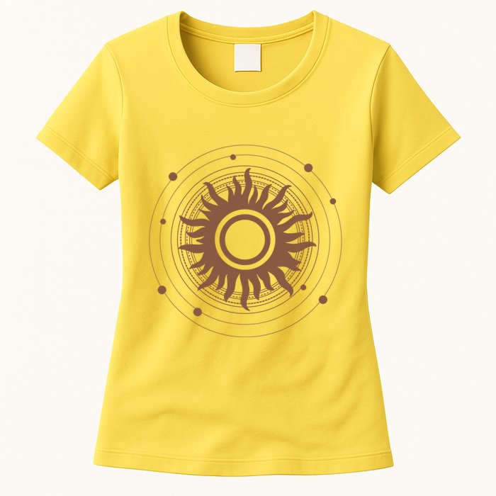 Boho Sun Illustration Womens T-Shirt