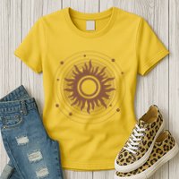 Boho Sun Illustration Womens T-Shirt