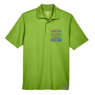 Back Off I Have A Crazy Sister She Has Anger Issues Gift Men's Origin Performance Pique Polo