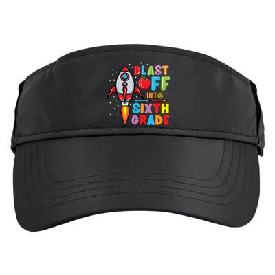 Blast Off Into 6Th Grade Gift Adult Drive Performance Visor