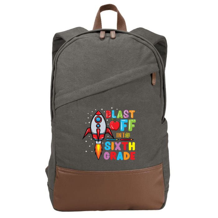Blast Off Into 6Th Grade Gift Cotton Canvas Backpack