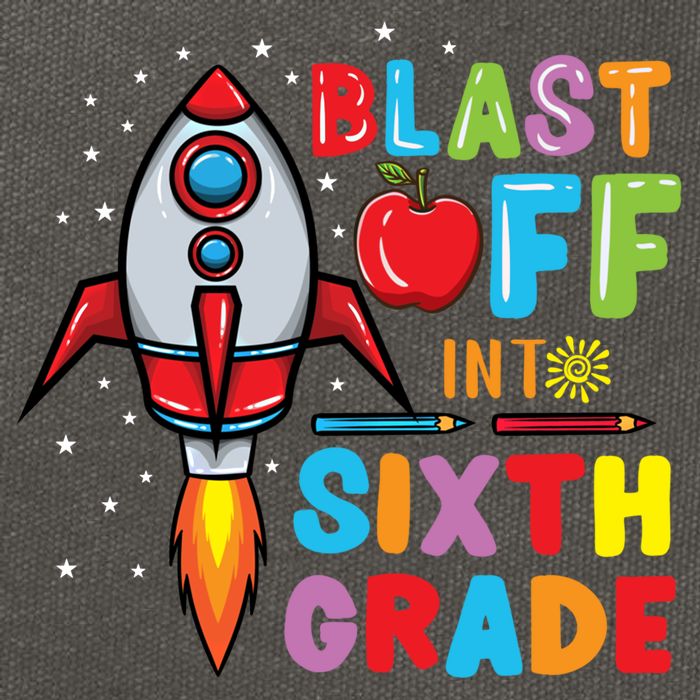 Blast Off Into 6Th Grade Gift Cotton Canvas Backpack