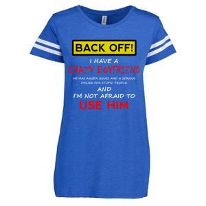 Back Off I Have A Crazy Friend Gift Friend Enza Ladies Jersey Football T-Shirt