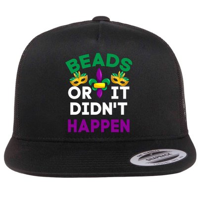 Beads Or It Didn't Happen Mardi Gras Flatbill Hat