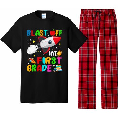 Blast Off Into First Grade Rocket Outer Space Back To School Pajama Set