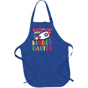 Blasting Off Into Kindergarten Rocket Cute Kindergarten Cool Gift Full-Length Apron With Pockets