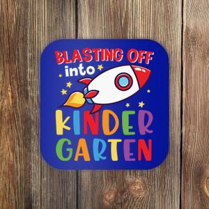 Blasting Off Into Kindergarten Rocket Cute Kindergarten Cool Gift Coaster