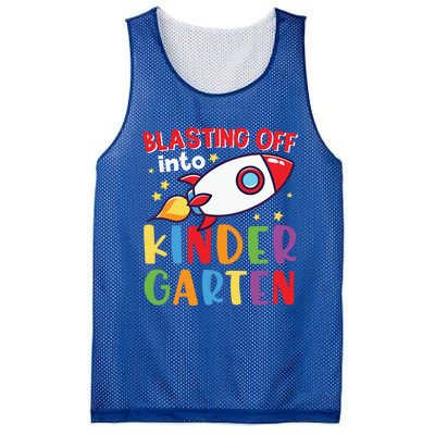 Blasting Off Into Kindergarten Rocket Cute Kindergarten Cool Gift Mesh Reversible Basketball Jersey Tank