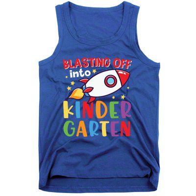 Blasting Off Into Kindergarten Rocket Cute Kindergarten Cool Gift Tank Top