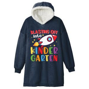 Blasting Off Into Kindergarten Rocket Cute Kindergarten Cool Gift Hooded Wearable Blanket