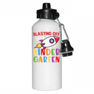 Blasting Off Into Kindergarten Rocket Cute Kindergarten Cool Gift Aluminum Water Bottle