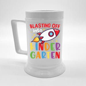 Blasting Off Into Kindergarten Rocket Cute Kindergarten Cool Gift Beer Stein