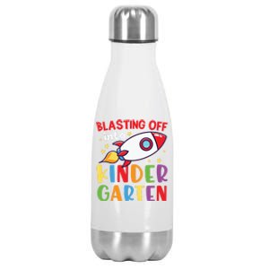 Blasting Off Into Kindergarten Rocket Cute Kindergarten Cool Gift Stainless Steel Insulated Water Bottle