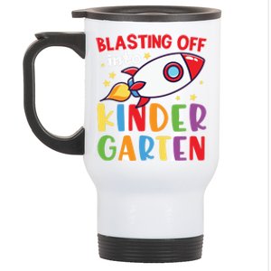 Blasting Off Into Kindergarten Rocket Cute Kindergarten Cool Gift Stainless Steel Travel Mug