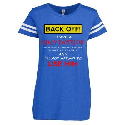 Back Off I Have A Crazy Friend Gift Friend Gift Enza Ladies Jersey Football T-Shirt