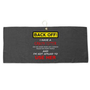 Back Off I Have A Crazy Sister Gift Brother Gift Meaningful Gift Large Microfiber Waffle Golf Towel