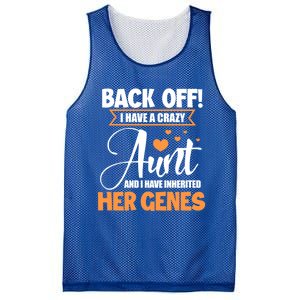 Back Off I Have A Crazy Aunt Nephew Niece Family Gift Mesh Reversible Basketball Jersey Tank