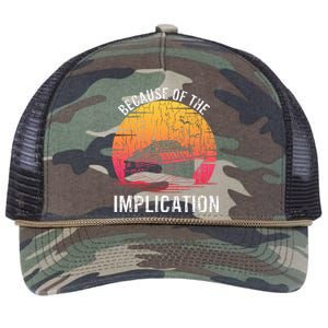 Because Of Implication Funny Boat Cruise Retro Rope Trucker Hat Cap