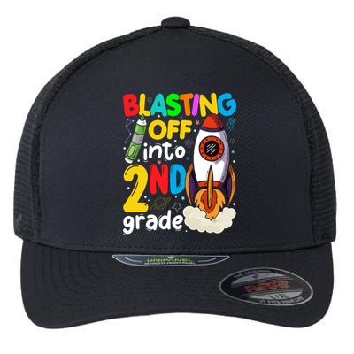 Blasting Off Into 2Nd Grade Cute Team Second Grade Gift Flexfit Unipanel Trucker Cap