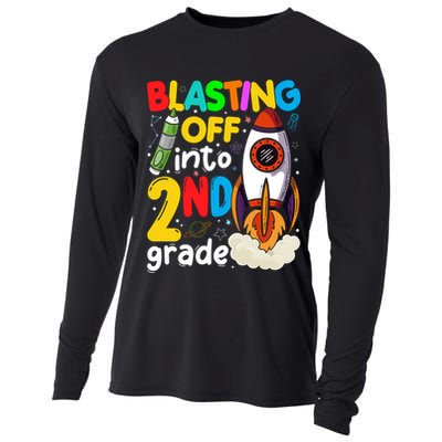 Blasting Off Into 2Nd Grade Cute Team Second Grade Gift Cooling Performance Long Sleeve Crew