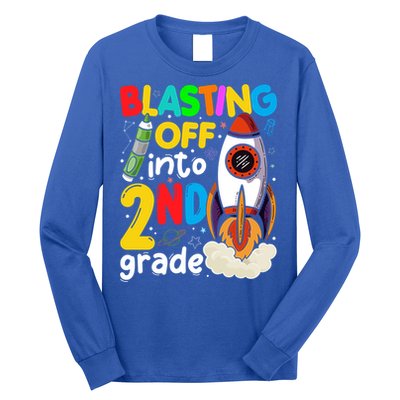 Blasting Off Into 2Nd Grade Cute Team Second Grade Gift Long Sleeve Shirt