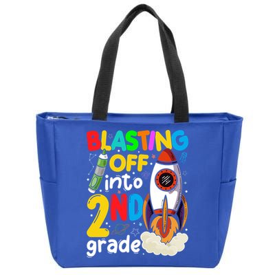 Blasting Off Into 2Nd Grade Cute Team Second Grade Gift Zip Tote Bag
