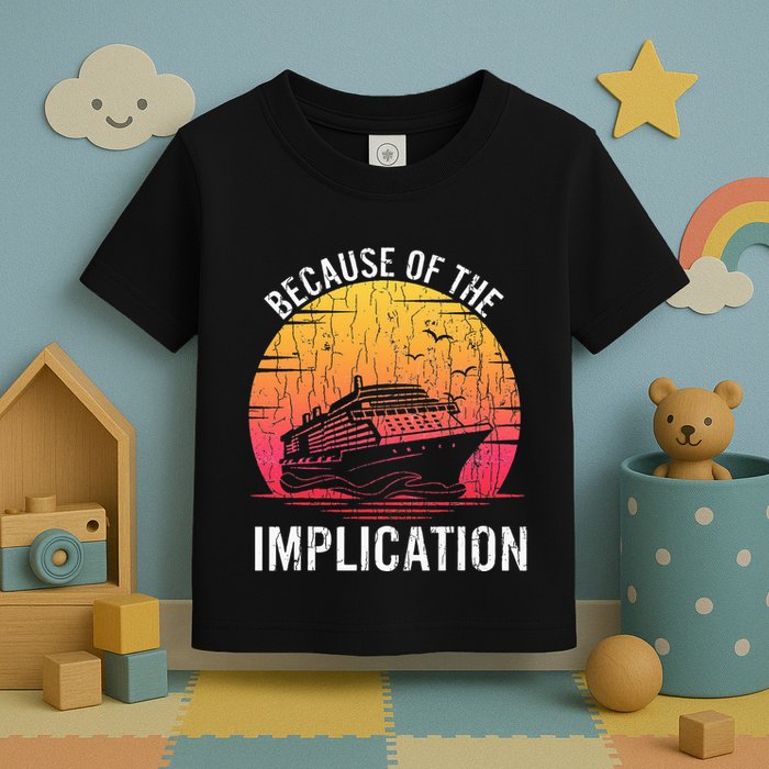 Because Of Implication Funny Boat Cruise Boating Graphic Toddler T-Shirt