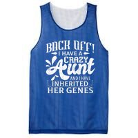 Back Off I Have A Crazy Aunt Funny Auntie Niece Graphic Great Gift Mesh Reversible Basketball Jersey Tank