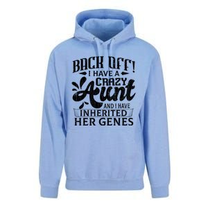 Back Off I Have A Crazy Aunt Funny Auntie Niece Graphic Great Gift Unisex Surf Hoodie