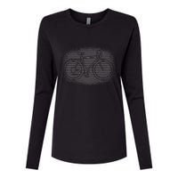 Bike Optical Illusion Womens Cotton Relaxed Long Sleeve T-Shirt