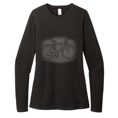 Bike Optical Illusion Womens CVC Long Sleeve Shirt